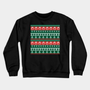 Christmas Burger Pattern Crewneck Sweatshirt